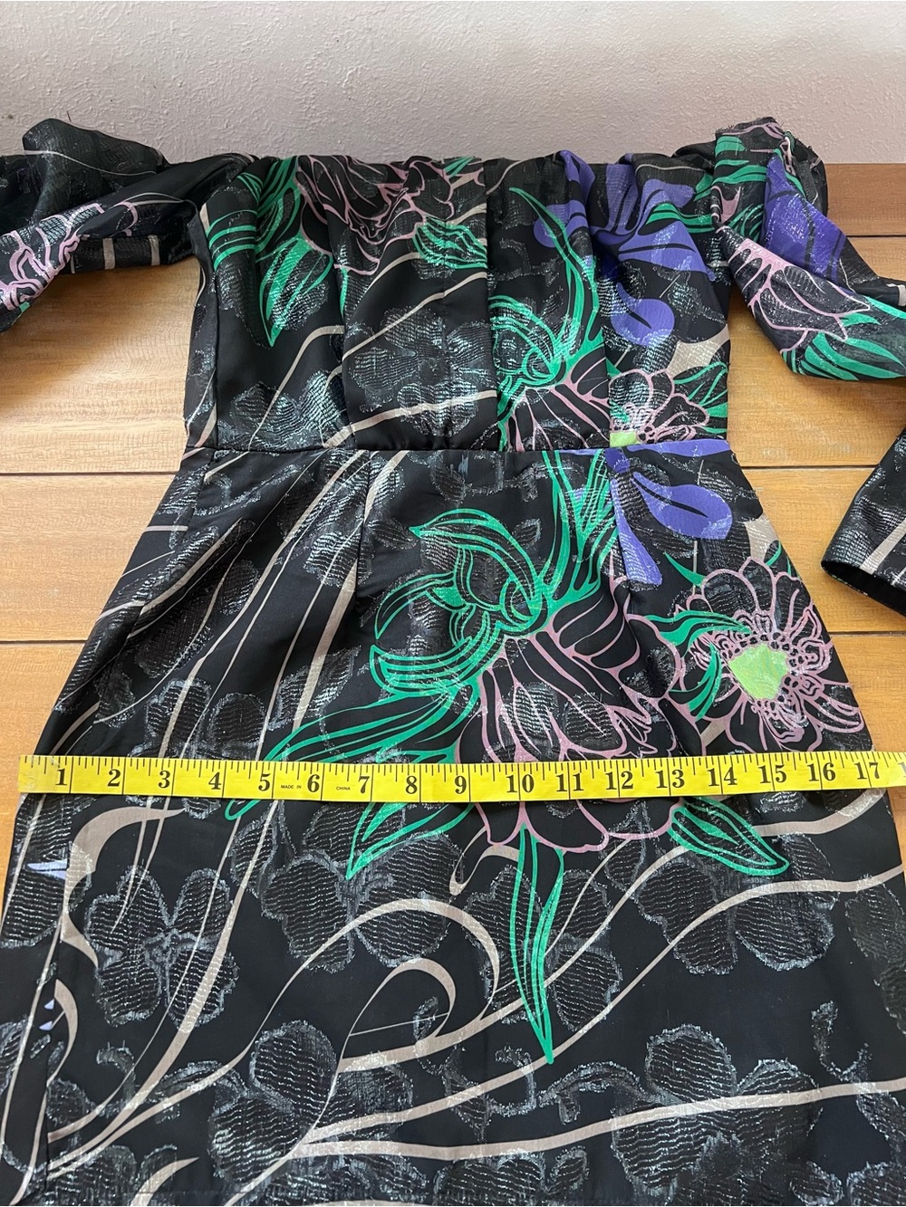 Sabina Musayev Abby Mini Dress Black Floral Metallic Size XS New With Tags - Picture 14 of 17